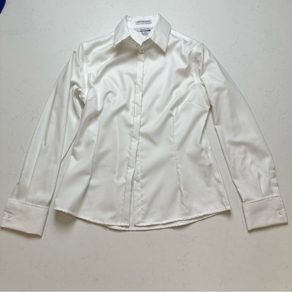 North End Sports Ladies Classic White Dress Shirt